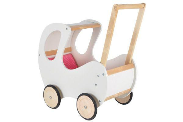 Puppenwagen Sweet Angel White aus Holz.