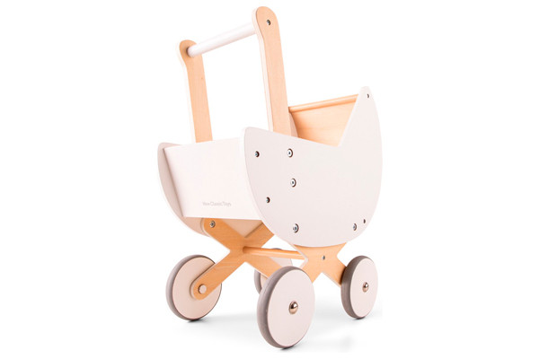 Stabiler Puppenwagen aus Holz