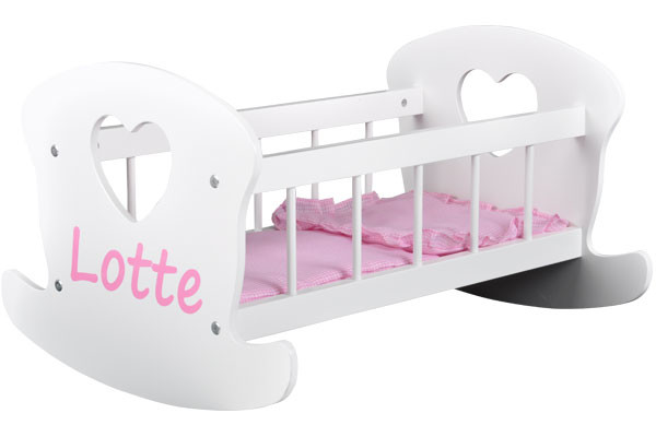 Ein Aufkleber mit dem eigenen Namen in rosa.