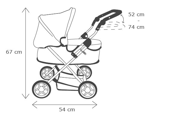 Puppenwagen Classic Angel 2in1 Lachsrosa - Grau