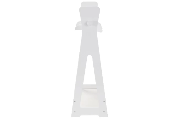 Kleidung oben, Schuhe unten.