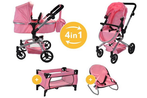 Puppenwagen-Buggy, Bett und Wippe