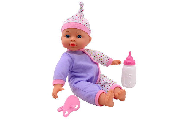 Baby Rose mit Flasche und Schnuller