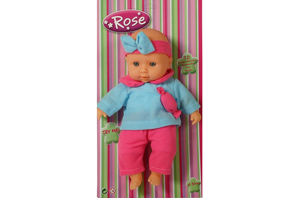 Baby Rose Puppe 30 cm mit Geräuschen