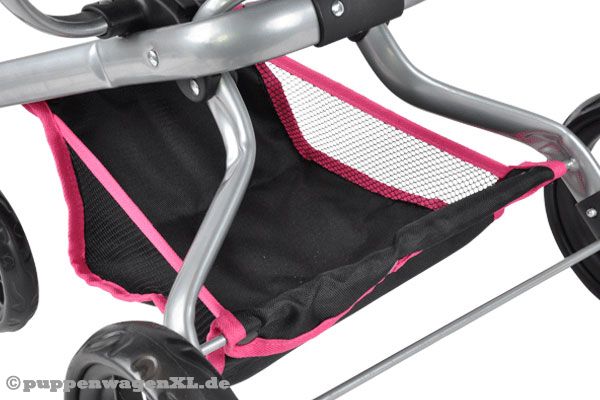 Mit Einkaufsnetz unten.