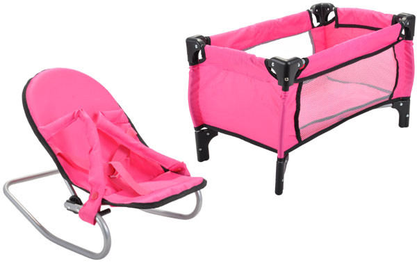 Wippe und Puppenbett in Pink, Bandits & Angels Pink Angel.