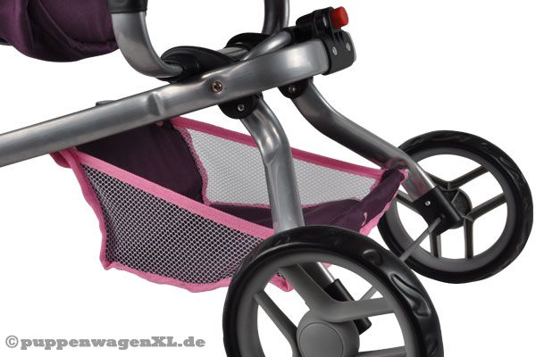 Mit Einkaufsnetz unten.