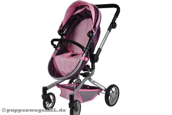 Buggy mit Puppe in Fahrtrichtung.