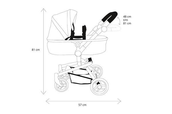 Die Abmessungen des Puppenwagens
