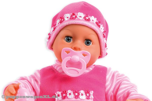 Diese Babypuppe hat auch ihren eigenen Schnuller.