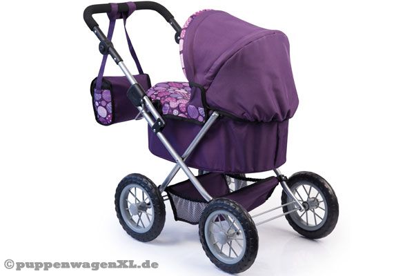 Puppenwagen mit Einkaufsnetz. Wiege für Puppen bis ca. 46 cm.