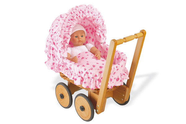 Weidenkorb - Puppenwagen Mona von Pinolino.
