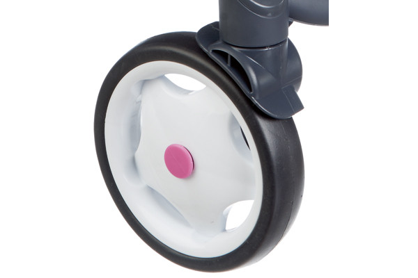 Die Räder sind gummiert.